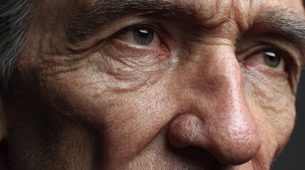 Obraz premium closeup portrait of a thoughtful senior man