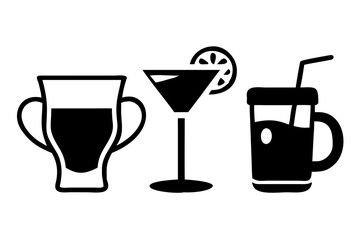 Various beverages, including coffee and cocktail