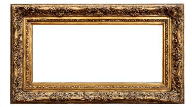 wooden frame for painting or picture on white background with clipping path no logos no brands ar 169 - Powered by Adobe