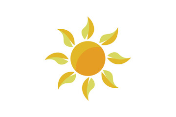 Naklejka premium Stylized sunshine or bright sun illustration on clean white background design