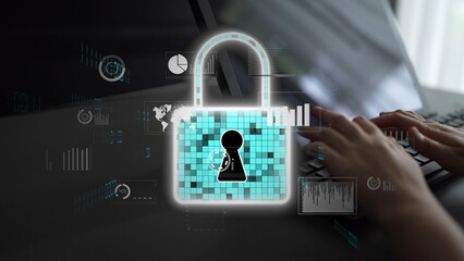 Cyber security protection and cyber security strategies against cyber threats, system hacks, digital breaches, network attacks, and safeguarding data with strong cyber security infrastructure. Thunk