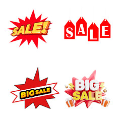 Big Sale Banner | Discount Promotion Label | Shopping Offer Typography Design