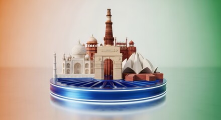 India&rsquo;s Iconic Landmarks &ndash; 3D Cultural Tribute in Tricolor