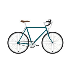 Obraz premium Teal Bicycle Illustration with Brown Seat and Black Tires