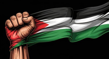 Palestinian Resistance &ndash; Fist Wrapped in National Flag
