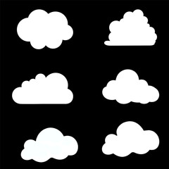 Creative white cloud icons collection for online backup and cloud computing.
