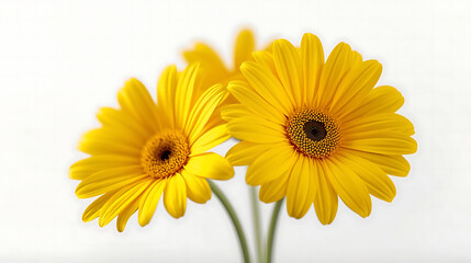 Naklejka premium Elegant Yellow Daisies | Minimal Botanical Floral Photography, Lifestyle Branding, and Wedding Packaging Mockup