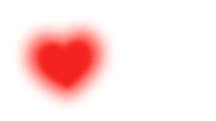 A softly blurred red heart shape, evoking feelings of love and warmth. The gradient effect gives it a dreamy, romantic appearance. transparent background