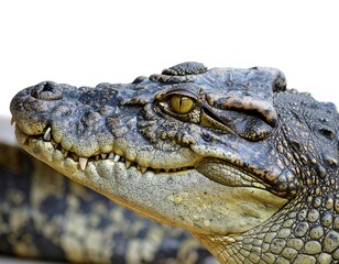 Fototapeta premium Close-up of a crocodile's head. Sharp scales