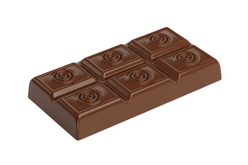 Indulge in rich, creamy milk chocolate bar with swirling embossed squares, a decadent treat.