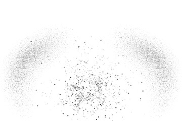 Obraz premium Grey dust explosion with particles isolated on transparent background for design