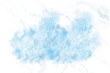 Light blue watercolor cloud isolated on transparent background for design element