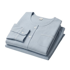 Light blue folded pajamas isolated on transparent background