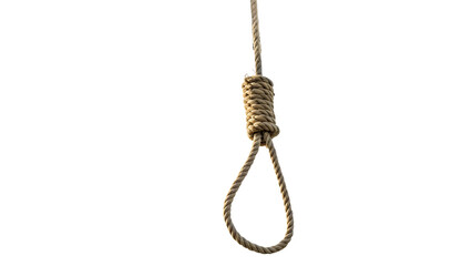 Gallows noose cut out on PNG. AI GENERATED.
