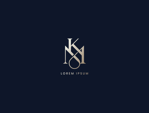 km etter modern luxury logo design, mk lettermark, km business brand logo