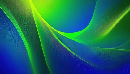 Obraz premium dynamic green and blue flowing abstract lines with fine textures for modern design and digital art background