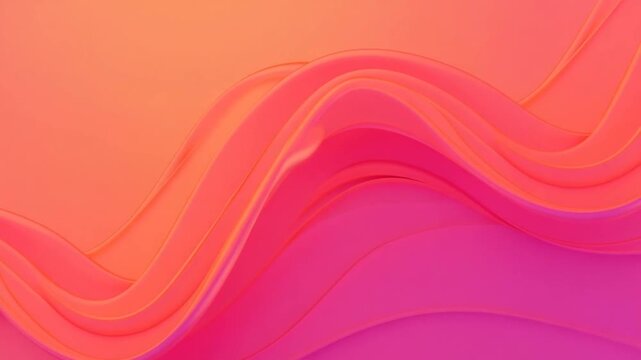 Orange red purple modern abstract digital geometric gradient background luxury silk wave cloth pastel color fabric. Wavy liquid fluid texture 3D animation motion fluttering material wallpaper design