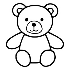 A charming vector illustration of a simple, minimalist teddy bear, perfect for childrens products, cards, or playful designs.
