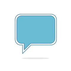 Blue Speech Bubble with Rounded Corners and Shadow