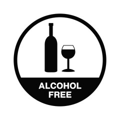 Alcohol Free Icon, Symbol, Vector, Badges Stock Illustration