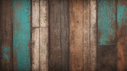 Distressed wooden background with peeling paint