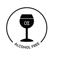 Alcohol Free Icon, Symbol, Vector, Badges Stock Illustration