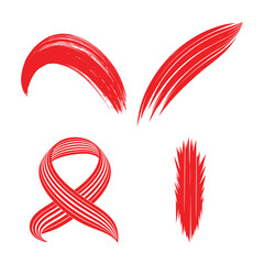 Vector art of red brush stroke elements for design use