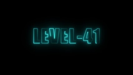 Level 41 Neon Sign Glowing Text Animation Gaming Intro Digital Display Futuristic Design Abstract Background Dark Space Cyberpunk Aesthetic Game U I Element Digital Art Video Game Level Up Concept - Powered by Adobe