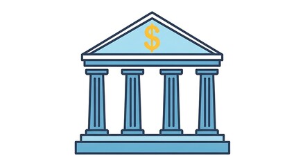 Obraz premium Bank building with finance, money, and icon.