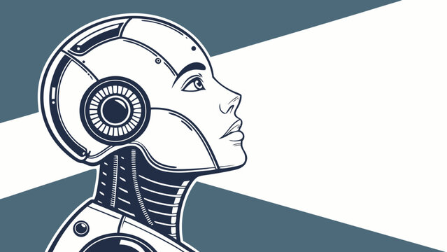 robot cyborg vector illustration