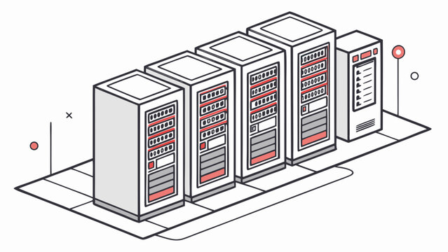 3d render of a server rack