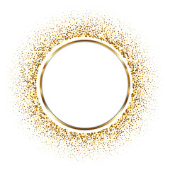 Elegant gold confetti frame
