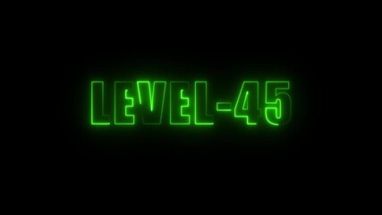 Neon Green Level 45 Graphic Gaming Animation Perfect for Game Intros Level Up Sequences Game Over Screens Digital Content Creation Streamer Branding Esports Visuals - Powered by Adobe