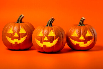 Fototapeta premium halloween pumpkin on black background