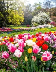 Vibrant spring garden