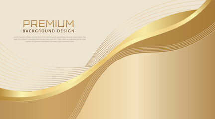 Elegant luxury abstract background with golden wave shapes and soft gradient effect. Perfect vector design for premium business covers, corporate presentations