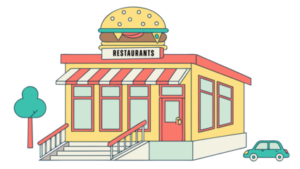 Retro Burger restaurant Joint Illustration
