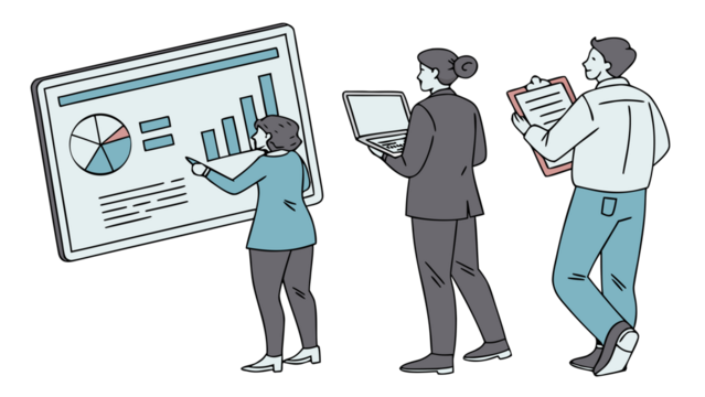  Business Team Presenting and Analyzing Data.  - Powered by Adobe