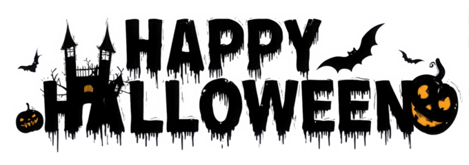 halloween trick or treat typography fonts png file for decoration

