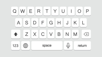 Keyboard for smartphone in gray