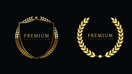 Gradient golden luxury labels collection © Designory
