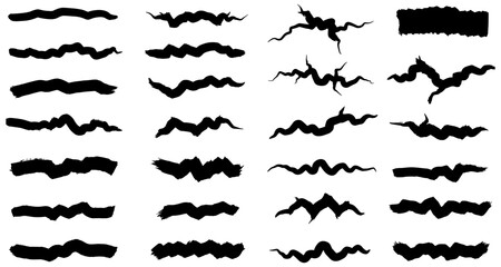 Abstract black brush stroke collection for creative designs