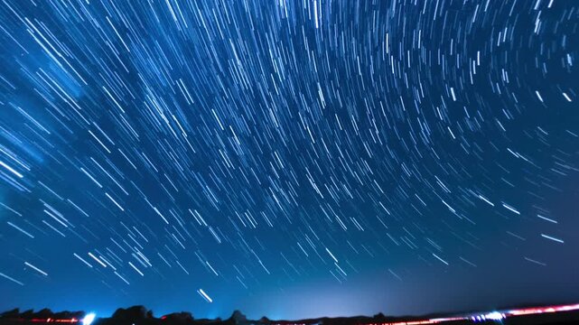 Universe Star Trails of 360 Degrees Panning Astrophotography Night Sky Time Lapse