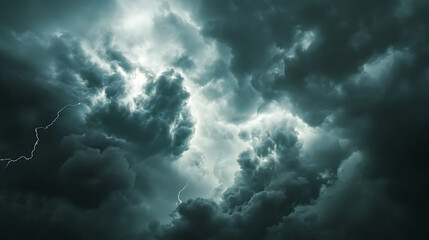 Fototapeta premium Gorgeous storm filled sky reflecting over blue waters high resolution picture
