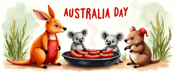Happy Australia Day, Australia Day illustrations Banner, Background, Poster