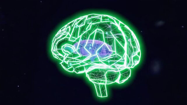 Cinematic 3D glowing digital brain neon pathways Nodes neurons streams liquid traveling synapses brain continuously machine learning large language models. Futuristic aesthetic, vibrant colors