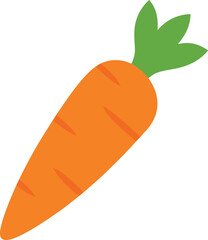 Cartoon Carrot Drawing with Leafy Top and Ridges