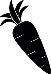 Carrot Silhouette with Leafy Top and Segment Texture