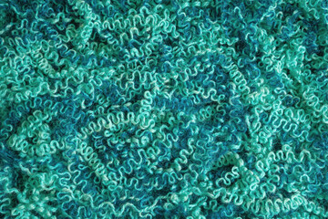 Green wool tangled threads,  background