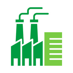 Factory Icon Vector Illustration Green Version